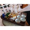 Image 1 : Box Full Of Glassware, Teapot, Tea Cups, Champagne Glasses, Etc.