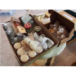 Box Full Of Candles, Scented Oils, Tea Lights, Scented Candles, Etc.