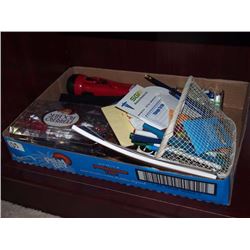 Box Full Of Pencils, Notepads, Pens, Etc.