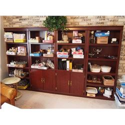 Huge Four Section Bookshelf/Cabinet - 120"X71"x12"