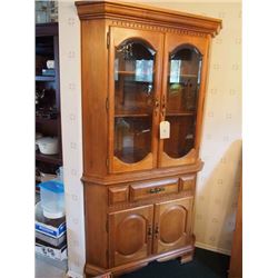 Wooden China Cabinet - Corner Fit, 30"x30"x70", Face 40"x70"