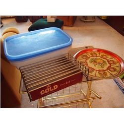 Misc. Kitchen Items, Tupperware (3), Serving Dish, Drying Rack