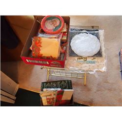 Two Boxes Full Of Doilies, Napkins Christmas Themed