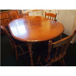 Wood Kitchen Table W/ Leafs 60"x41"x29" (2) 