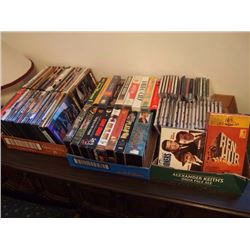 Box Of DVD's/VHS Tapes/CD's