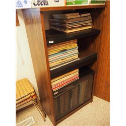 Record Cabinet W/ Large Amount of Records - 48"x24"x15"