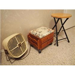 Fan, Stool, Caddy