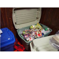 Large Container Full of Christmas Supplies/Decorations