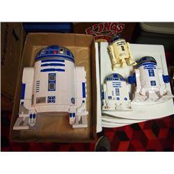 Star Wars R2D2 Collectibles (4) Model, Cassette Player, Poker Set, Dispenser