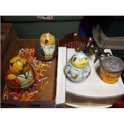 Bristoware Containers (Chef 1980, Singer 1979, Businessman 1979) Large Tacks, Vogue Tins (2)