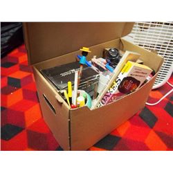 Box Full Of Office Items, Books, Card, Lottery Games, Etc.