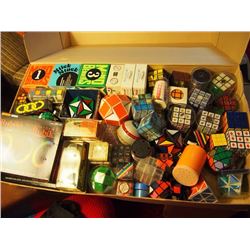 Box Full Of Rubik's Cubes & Rubik's Cube Like Toys