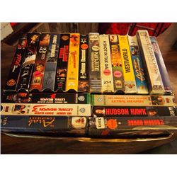 Box Full Of VHS Movies, Hudson Hawk, Lethal Weapon, Westworld, Twelve O'clock High