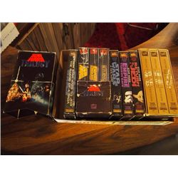 Box Full Of Star Wars VHS Movies, Star Wars Trilogy, Star Wars Trilogy Wide Screen, Star Wars Trilog