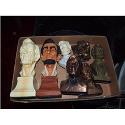 Two Box Full Of Abraham Lincoln & Mount Rushmore Statues, Busts, And Collectibles