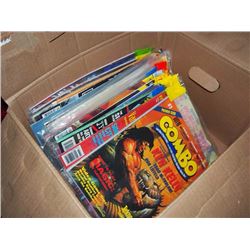 Box Full Of Comics, Combos, Card Collector Magazines Etc.