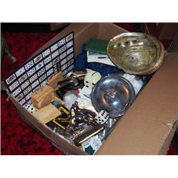 Box Full Of Misc. Office Toys, Paper Weights, Etc.