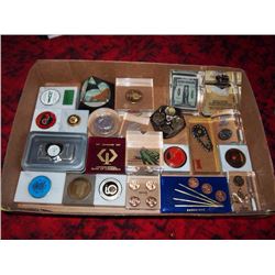 Box Full Of Paperweights, Coin, Emblems