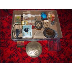 Box Full Of Paperweights, Coin, Emblems