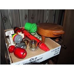 Box Full Paperweight, Candle, Wood Serving Platter