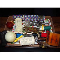 Box Full Of Bar Items, Candles Etc.