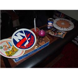 Box Full Of Plates And Misc., NY Islander, California Disneyland, Select-A-Slice