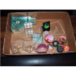 Box Full Of Glass Paperweights, Collectibles