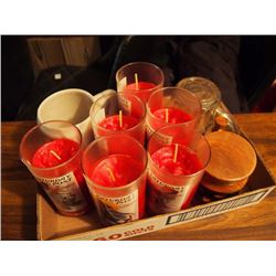 Box Full Of Saturday Evening Post Candles, Mugs