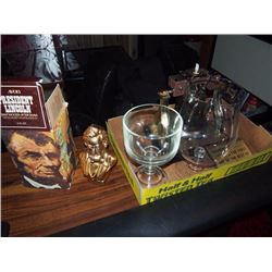 Avon President Lincoln Bust Aftershave, Glass Containers, Bell Decanter
