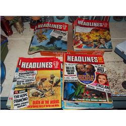 Box Full Of Headlines Magazines, 1970's, (~46)