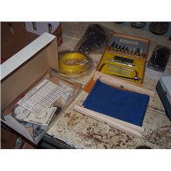 Box Full Of Misc. Items, Exacto Knife, Misc.