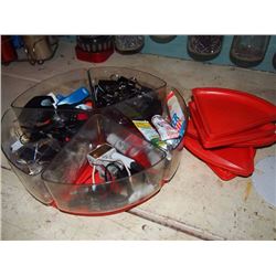 Sorters Full Of Audio, Clips, Glue And Misc.