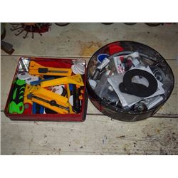 Two Canisters Full Of Misc., Knives, Scrapers, Gaskets Etc.