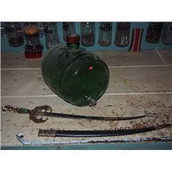 Green Crystal Mini Keg And Sword Letter Opener