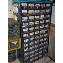 Large Sorter Full Of Contents, Mini Tools, Pocket Knives, Lock Pins, Washers, Bolts, Screws