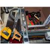 Image 1 : Box Full Of Tools, Saws, Level, Etc.