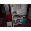 Image 1 : Metal Shelf, Garbage Cans, Cleaning, Linens
