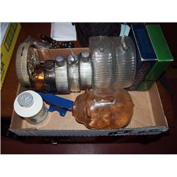 Box Full Of Coin Banks And Aftershaves