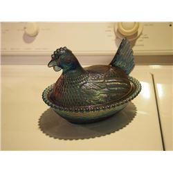 Carnival Glass Hen In Nest