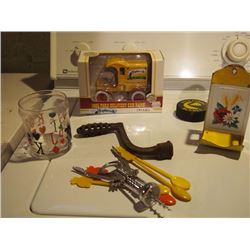 Box Full Of Items, Flower Match Dispenser, Ford Delivery Car Banks Etc.