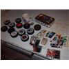 Image 1 : Box Full Of Hockey Cards, Pucks, Oiler Mug