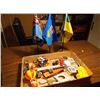 Image 1 : Box Full Of Office Items, Playing Card Erasers, Desk Flags