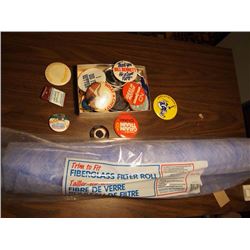 Box Full Of Pins, Fiberglass Roll, Metal Shelf