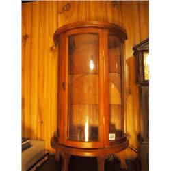 Mini Wood Display Cabinet, Curved Glass