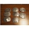 Image 1 : Lot Of Heston National Finals Rodeo Belt Buckles, Set From 1989-1996