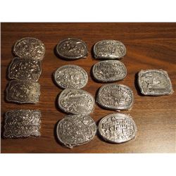 Lot Of Heston National Finals Rodeo Mini Belt Buckles, Set Fom1984-1996