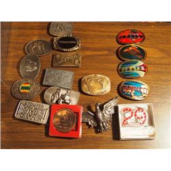 Lot Of Belt Buckles, Queen, Doobie Brothers, Manitoba, International Cribbage Tournament
