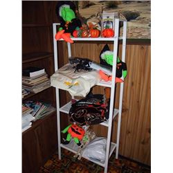 Metal Shelf Full Of Halloween Items
