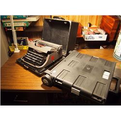 Underwood Portable Typewriter, With Folding Wheeled Box