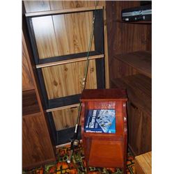 2 Small Wood Shelves With Fishing Rod And Book